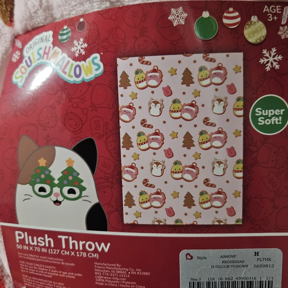 NWT Squishmallows Plush Throw 50